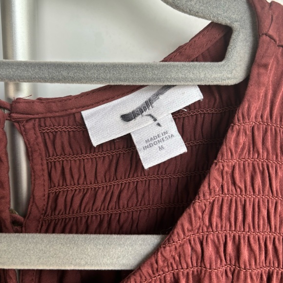 J.Jill Smocked‎ Clove A-line Viscose Satin Pleated Fall Blouse EUC - Medium - Picture 6 of 9